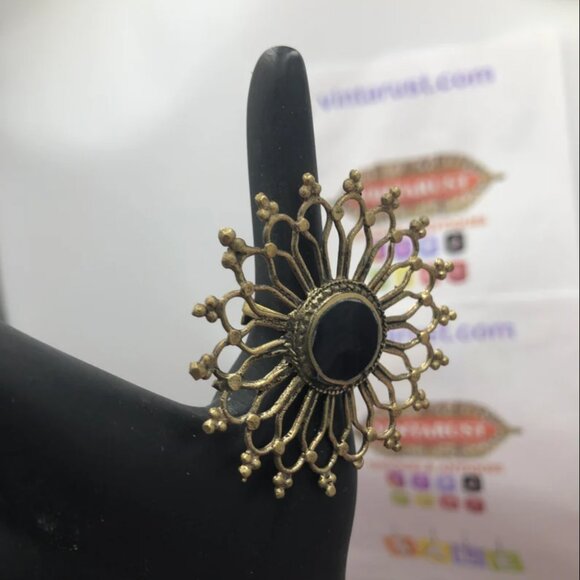 Afghan Statement Tribal Ring, Afghan Ring, Bohemian Ethnic, Afghan Jewelry - Picture 5 of 8